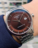 Buy Shop Tissot Luxury Powermatic 80 Brown Dial Silver Steel Strap Watch For Men - T086.407.11.291.00 USA Online