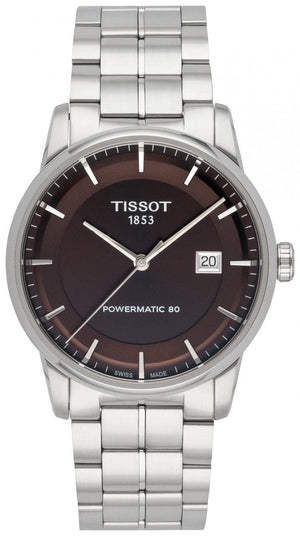 Buy Shop Tissot Luxury Powermatic 80 Brown Dial Silver Steel Strap Watch For Men - T086.407.11.291.00 USA Online