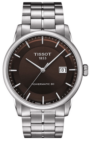 Buy Shop Tissot Luxury Powermatic 80 Brown Dial Silver Steel Strap Watch For Men - T086.407.11.291.00 USA Online