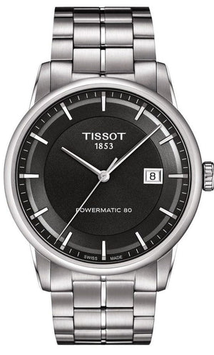 Buy Shop Tissot Luxury Powermatic 80 Grey Dial Silver Steel Strap Watch for Men - T086.407.11.061.00 USA Online