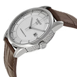 Buy Shop Tissot Luxury Powermatic 80 Silver Dial Brown Leather Strap Watch For Men - T086.407.16.031.00 USA Online