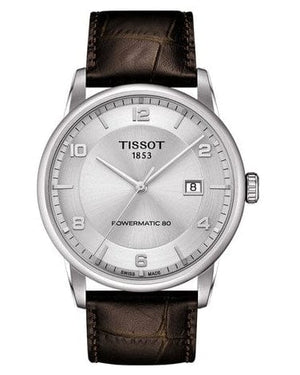 Buy Shop Tissot Luxury Powermatic 80 Silver Dial Brown Leather Strap Watch For Men - T086.407.16.031.00 USA Online
