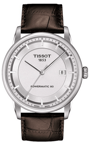 Buy Shop Tissot Luxury Powermatic 80 Silver Dial Brown Leather Strap Watch For Men - T086.407.16.031.00 USA Online