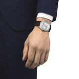 Buy Shop Tissot Luxury Powermatic 80 Silver Dial Brown Leather Strap Watch For Men - T086.407.16.037.00 USA Online