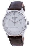 Buy Shop Tissot Luxury Powermatic 80 Silver Dial Brown Leather Strap Watch For Men - T086.407.16.037.00 USA Online