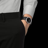 Buy Shop Tissot PR 100 Black Dial Black Leather Strap Watch for Men - T150.410.16.051.00 USA Online