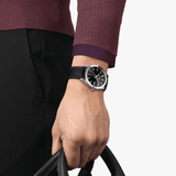 Buy Shop Tissot PR 100 Black Dial Black Leather Strap Watch for Men - T150.410.16.051.00 USA Online
