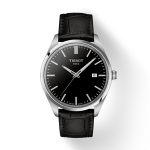 Buy Shop Tissot PR 100 Black Dial Black Leather Strap Watch for Men - T150.410.16.051.00 USA Online