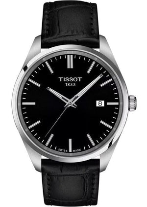 Buy Shop Tissot PR 100 Black Dial Black Leather Strap Watch for Men - T150.410.16.051.00 USA Online