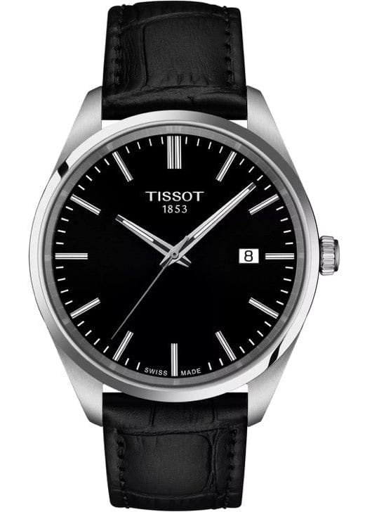 Buy Shop Tissot PR 100 Black Dial Black Leather Strap Watch for Men - T150.410.16.051.00 USA Online