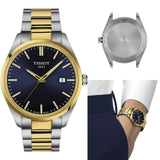 Buy Shop Tissot PR 100 Blue Dial Two Tone Steel Strap Watch for Men - T150.410.22.041.00 USA Online