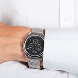 Buy Shop Tissot PR 100 Chronograph Black Dial Silver Mesh Bracelet Watch For Men - T101.417.11.051.01 USA Online