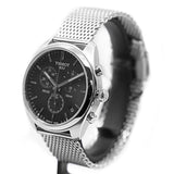 Buy Shop Tissot PR 100 Chronograph Black Dial Silver Mesh Bracelet Watch For Men - T101.417.11.051.01 USA Online