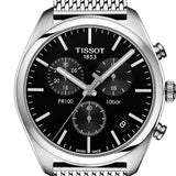 Buy Shop Tissot PR 100 Chronograph Black Dial Silver Mesh Bracelet Watch For Men - T101.417.11.051.01 USA Online