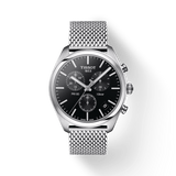 Buy Shop Tissot PR 100 Chronograph Black Dial Silver Mesh Bracelet Watch For Men - T101.417.11.051.01 USA Online