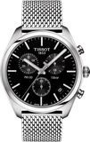 Buy Shop Tissot PR 100 Chronograph Black Dial Silver Mesh Bracelet Watch For Men - T101.417.11.051.01 USA Online