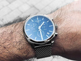 Buy Shop Tissot PR 100 Chronograph Blue Dial Silver Mesh Bracelet Watch for Men - T101.417.11.041.00 USA Online