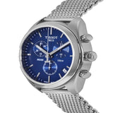 Buy Shop Tissot PR 100 Chronograph Blue Dial Silver Mesh Bracelet Watch for Men - T101.417.11.041.00 USA Online