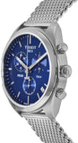 Buy Shop Tissot PR 100 Chronograph Blue Dial Silver Mesh Bracelet Watch for Men - T101.417.11.041.00 USA Online