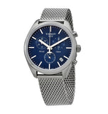 Buy Shop Tissot PR 100 Chronograph Blue Dial Silver Mesh Bracelet Watch for Men - T101.417.11.041.00 USA Online