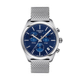 Buy Shop Tissot PR 100 Chronograph Blue Dial Silver Mesh Bracelet Watch for Men - T101.417.11.041.00 USA Online