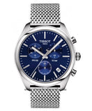 Buy Shop Tissot PR 100 Chronograph Blue Dial Silver Mesh Bracelet Watch for Men - T101.417.11.041.00 USA Online