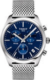 Buy Shop Tissot PR 100 Chronograph Blue Dial Silver Mesh Bracelet Watch for Men - T101.417.11.041.00 USA Online