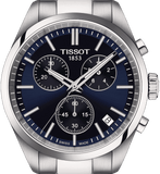 Buy Shop Tissot PR 100 Chronograph Blue Dial Silver Steel Strap Watch for Men - T150.417.11.041.00 USA Online