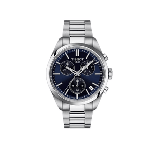 Buy Shop Tissot PR 100 Chronograph Blue Dial Silver Steel Strap Watch for Men - T150.417.11.041.00 USA Online