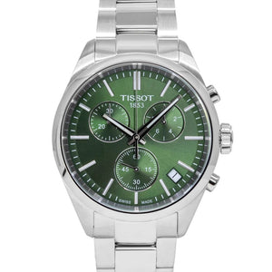 Buy Shop Tissot PR 100 Chronograph Green Dial Silver Steel Strap Watch for Men - T150.417.11.091.00 USA Online