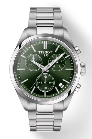 Buy Shop Tissot PR 100 Chronograph Green Dial Silver Steel Strap Watch for Men - T150.417.11.091.00 USA Online