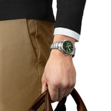 Tissot PR 100 Chronograph Green Dial Silver Steel Strap Watch for Men - T150.417.11.091.00