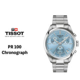 Buy Shop Tissot PR 100 Chronograph Light Blue Dial Silver Steel Strap Watch for Men - T150.417.11.351.00 USA Online