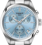 Buy Shop Tissot PR 100 Chronograph Light Blue Dial Silver Steel Strap Watch for Men - T150.417.11.351.00 USA Online