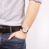 Buy Shop Tissot PR 100 Chronograph Silver Dial Brown Leather Strap Watch for Men - T101.417.16.031.00 USA Online