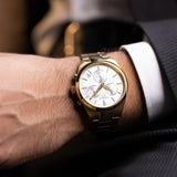 Buy Shop Tissot PR 100 Chronograph White Dial Gold Steel Strap Watch for Men - T150.417.33.031.00 USA Online