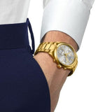 Buy Shop Tissot PR 100 Chronograph White Dial Gold Steel Strap Watch for Men - T150.417.33.031.00 USA Online