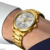 Buy Shop Tissot PR 100 Chronograph White Dial Gold Steel Strap Watch for Men - T150.417.33.031.00 USA Online
