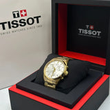 Buy Shop Tissot PR 100 Chronograph White Dial Gold Steel Strap Watch for Men - T150.417.33.031.00 USA Online