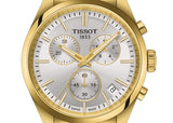 Buy Shop Tissot PR 100 Chronograph White Dial Gold Steel Strap Watch for Men - T150.417.33.031.00 USA Online