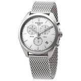 Buy Shop Tissot PR 100 Chronograph White Dial Silver Mesh Bracelet Watch For Men - T101.417.11.031.02 USA Online