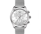 Buy Shop Tissot PR 100 Chronograph White Dial Silver Mesh Bracelet Watch For Men - T101.417.11.031.02 USA Online