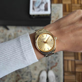 Buy Shop Tissot PR 100 Gold Dial Gold Steel Strap Watch for Women - T150.210.33.021.00 USA Online