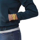 Buy Shop Tissot PR 100 Gold Dial Gold Steel Strap Watch for Women - T150.210.33.021.00 USA Online