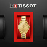 Buy Shop Tissot PR 100 Gold Dial Gold Steel Strap Watch for Women - T150.210.33.021.00 USA Online