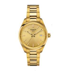 Buy Shop Tissot PR 100 Gold Dial Gold Steel Strap Watch for Women - T150.210.33.021.00 USA Online