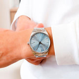 Buy Shop Tissot PR 100 Ice Blue Dial Silver Steel Strap Watch for Men - T150.410.11.351.00 USA Online