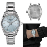 Buy Shop Tissot PR 100 Ice Blue Dial Silver Steel Strap Watch for Women - T150.210.11.351.00 USA Online