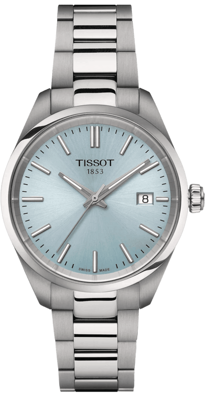 Buy Shop Tissot PR 100 Ice Blue Dial Silver Steel Strap Watch for Women - T150.210.11.351.00 USA Online