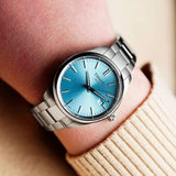 Tissot PR 100 Ice Blue Dial Silver Steel Strap Watch for Women - T150.210.11.351.00